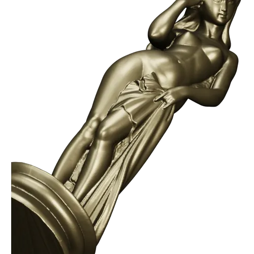 Detailed 3D Model of Nude Woman Sculpture for CNC Milling in STL Format