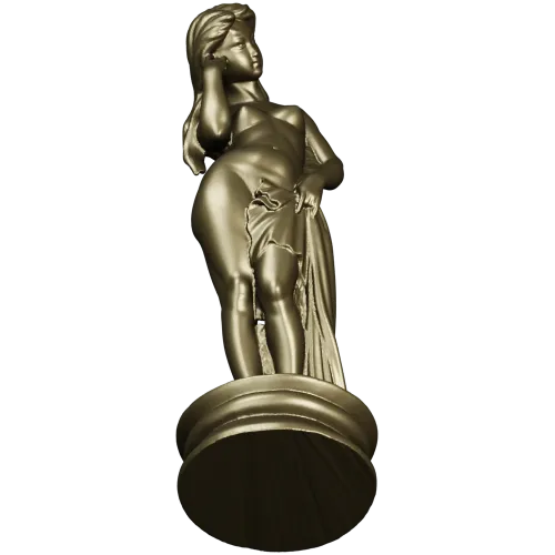 Detailed 3D Model of Nude Woman Sculpture for CNC Milling in STL Format