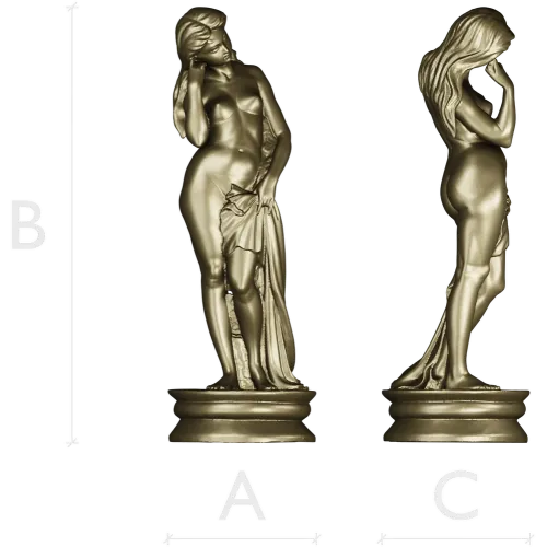 Detailed 3D Model of Nude Woman Sculpture for CNC Milling in STL Format
