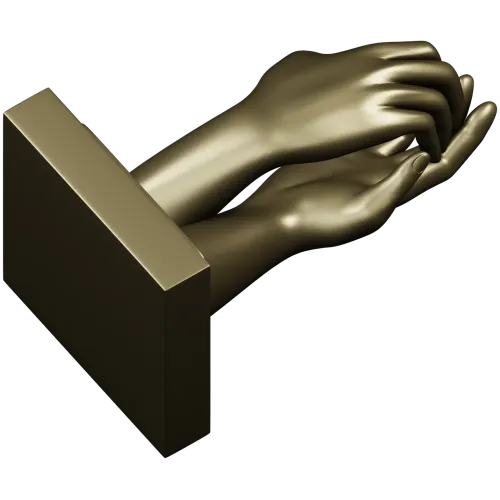 STL 3D Model of Touching Hands for CNC Milling