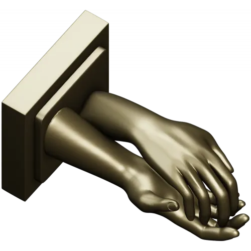 STL 3D Model of Touching Hands for CNC Milling