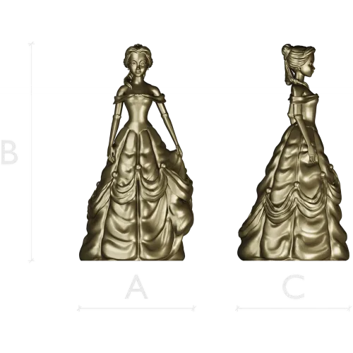 Принцесса в бальном платье - 3D модель (.stl) для ЧПУ