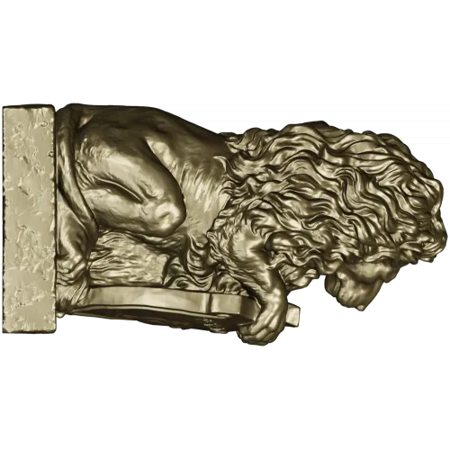 Статуэтка льва со щитом - 3D модель STL для ЧПУ
