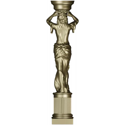 Female Caryatid Column 3D Model for CNC Milling STL