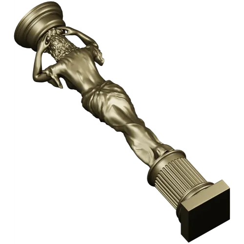 Female Caryatid Column 3D Model for CNC Milling STL