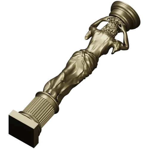 Female Caryatid Column 3D Model for CNC Milling STL