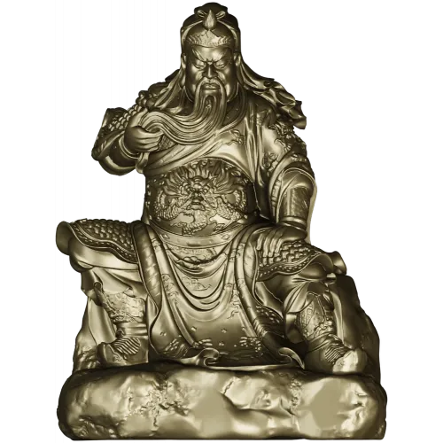 3D STL Model of Seated Ancient Warrior Figurine for CNC Milling