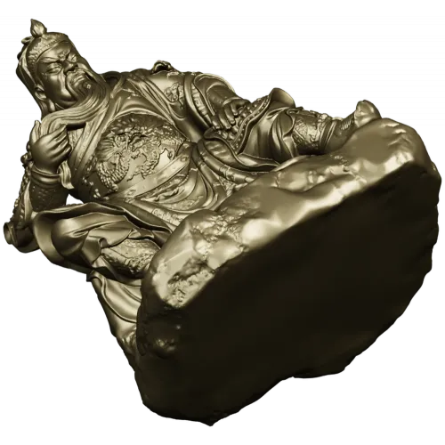 3D STL Model of Seated Ancient Warrior Figurine for CNC Milling