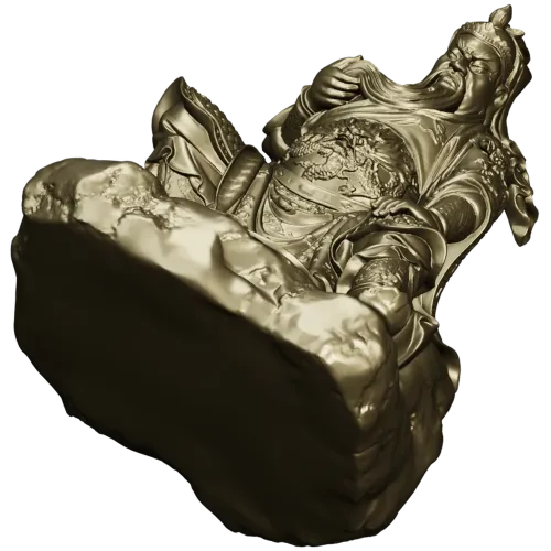 3D STL Model of Seated Ancient Warrior Figurine for CNC Milling