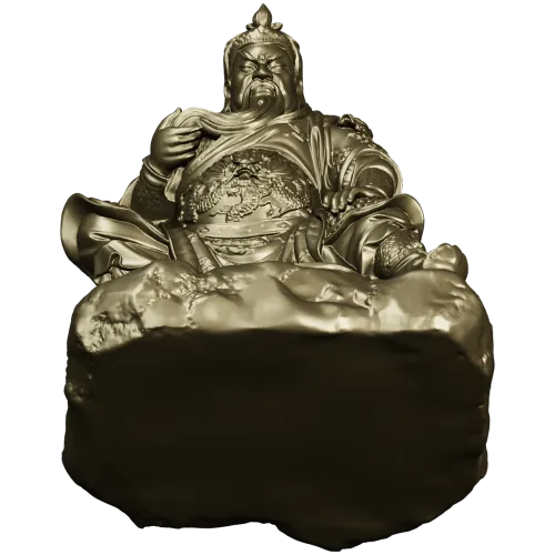 3D STL Model of Seated Ancient Warrior Figurine for CNC Milling