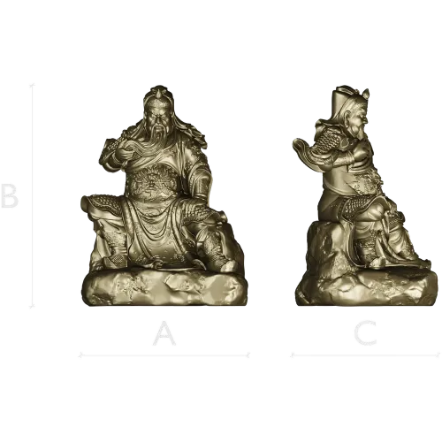 3D STL Model of Seated Ancient Warrior Figurine for CNC Milling