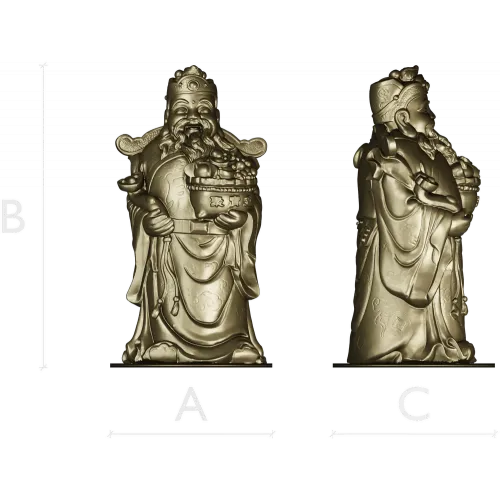 Detailed STL 3D Model of Prosperity Figurine for CNC Milling