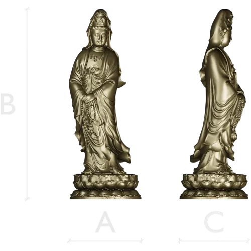 Spiritual Serenity Statue 3D STL Model for CNC