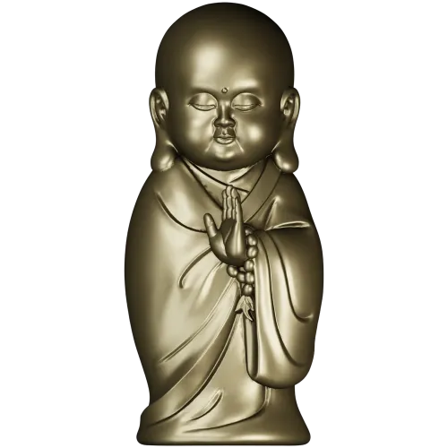 Meditative Monk Statue 3D STL Model for CNC Milling