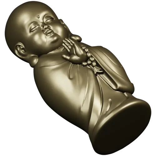 Meditative Monk Statue 3D STL Model for CNC Milling