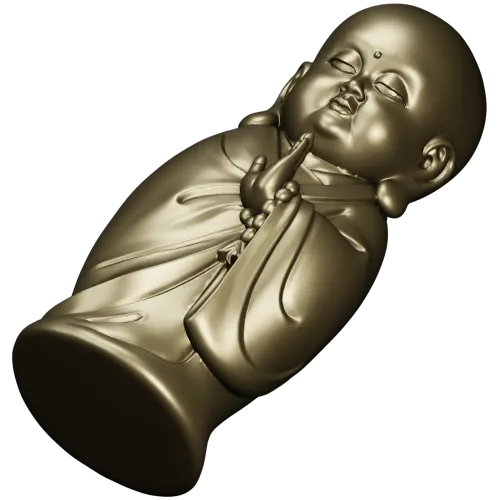 Meditative Monk Statue 3D STL Model for CNC Milling