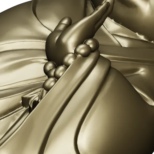 Meditative Monk Statue 3D STL Model for CNC Milling