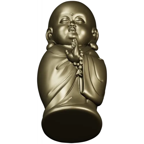 Meditative Monk Statue 3D STL Model for CNC Milling