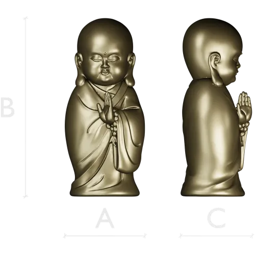 Meditative Monk Statue 3D STL Model for CNC Milling