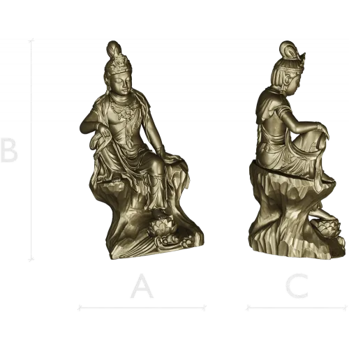 3D модель Гуаньинь - статуэтка на лотосе (STL)