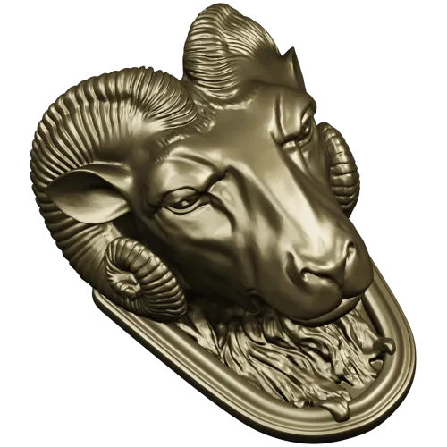 Голова барана в рельефе - 3D модель STL для ЧПУ