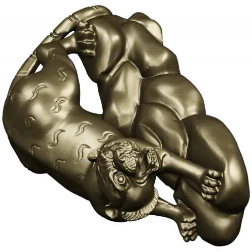 3D модель "Тигр и нимфа" в формате STL для ЧПУ