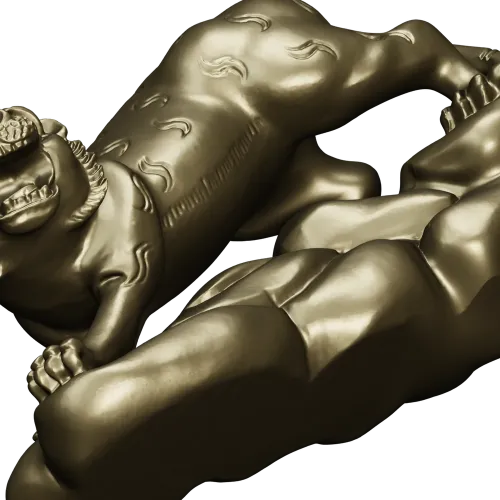 3D модель "Тигр и нимфа" в формате STL для ЧПУ