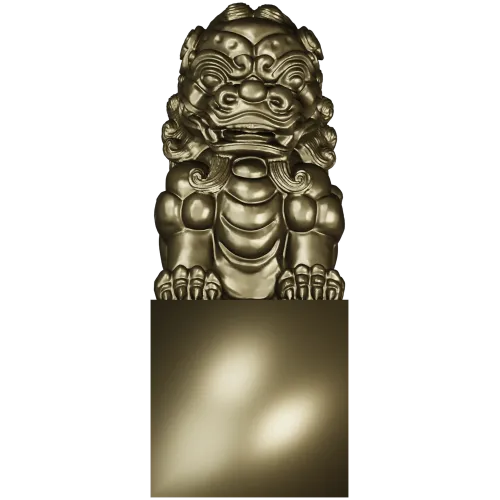 Фу-льонг - 3D модель STL для ЧПУ (статуетка на постаменте)