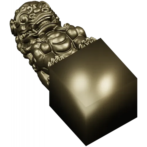 Фу-льонг - 3D модель STL для ЧПУ (статуетка на постаменте)