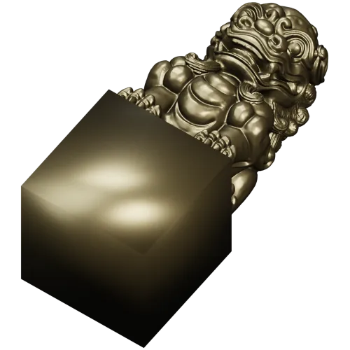 Фу-льонг - 3D модель STL для ЧПУ (статуетка на постаменте)
