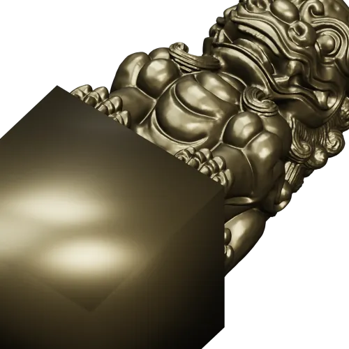 Фу-льонг - 3D модель STL для ЧПУ (статуетка на постаменте)