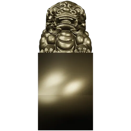Фу-льонг - 3D модель STL для ЧПУ (статуетка на постаменте)
