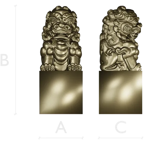 Фу-льонг - 3D модель STL для ЧПУ (статуетка на постаменте)