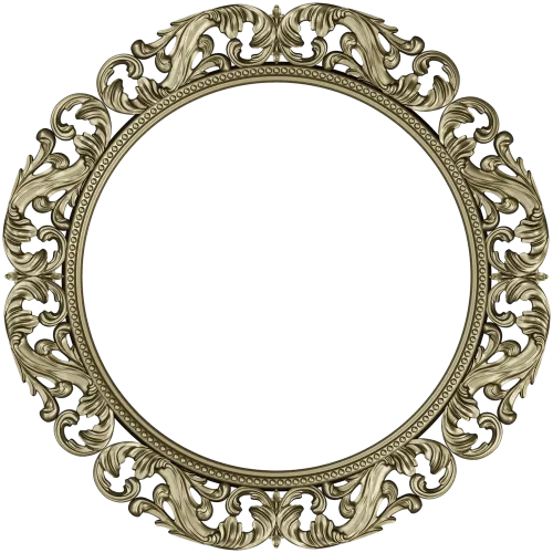 Baroque Acanthus Round Frame STL 3D Model for CNC Milling