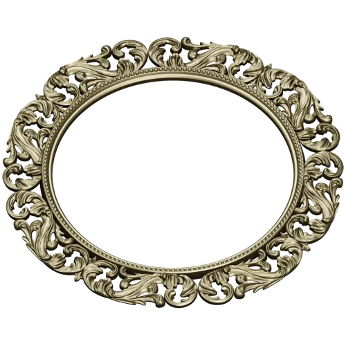 Baroque Acanthus Round Frame STL 3D Model for CNC Milling