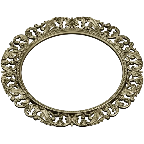 Baroque Acanthus Round Frame STL 3D Model for CNC Milling
