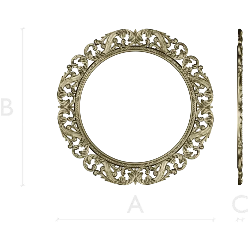 Baroque Acanthus Round Frame STL 3D Model for CNC Milling
