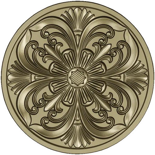 Acanthus Rosette Medallion STL for CNC