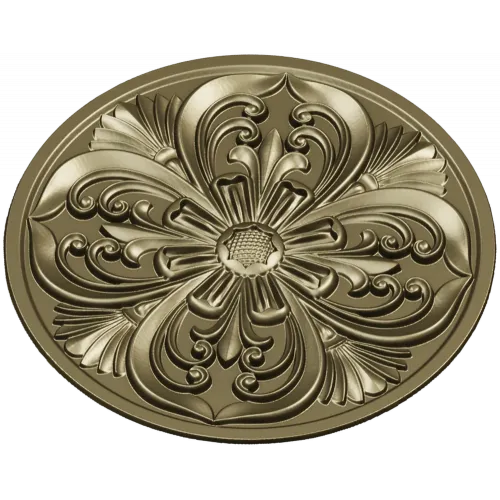 Acanthus Rosette Medallion STL for CNC
