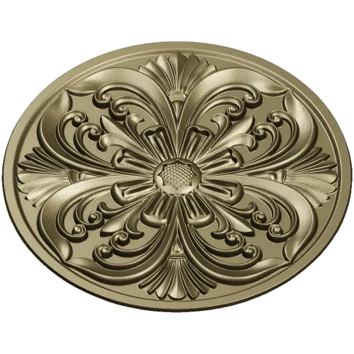 Acanthus Rosette Medallion STL for CNC