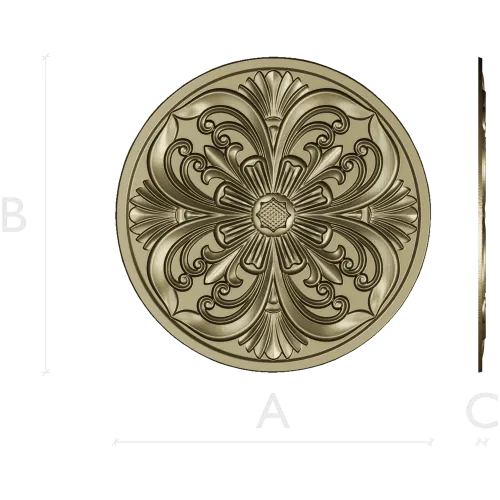 Acanthus Rosette Medallion STL for CNC