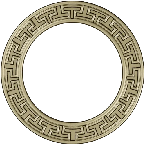 Greek-Key Round Frame - STL 3D Model for CNC Milling