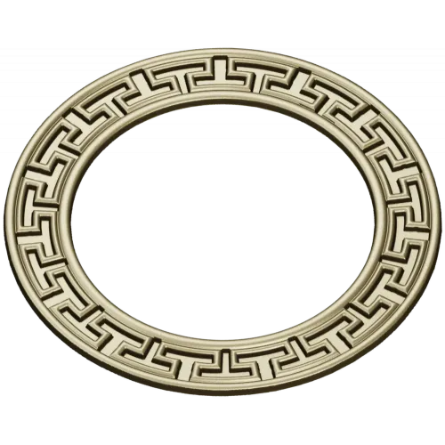 Greek-Key Round Frame - STL 3D Model for CNC Milling