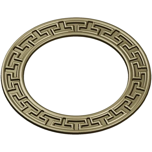 Greek-Key Round Frame - STL 3D Model for CNC Milling