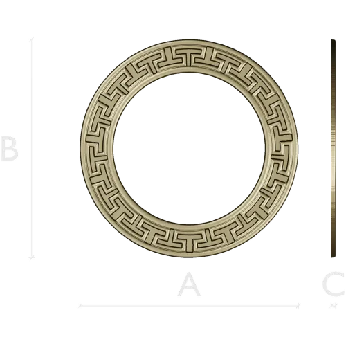Greek-Key Round Frame - STL 3D Model for CNC Milling