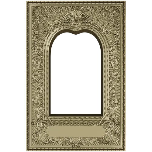 Ornate Arched Frame STL for CNC - Detailed 3D Model for Carving