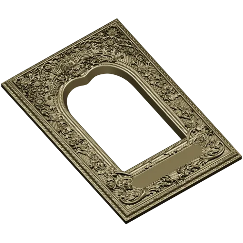Ornate Arched Frame STL for CNC - Detailed 3D Model for Carving