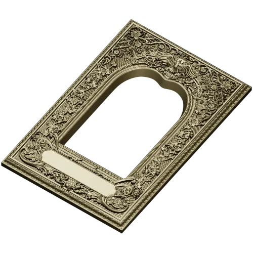 Ornate Arched Frame STL for CNC - Detailed 3D Model for Carving