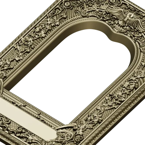 Ornate Arched Frame STL for CNC - Detailed 3D Model for Carving