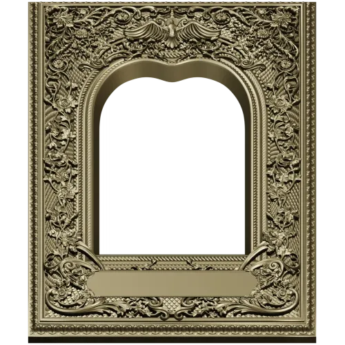 Ornate Arched Frame STL for CNC - Detailed 3D Model for Carving
